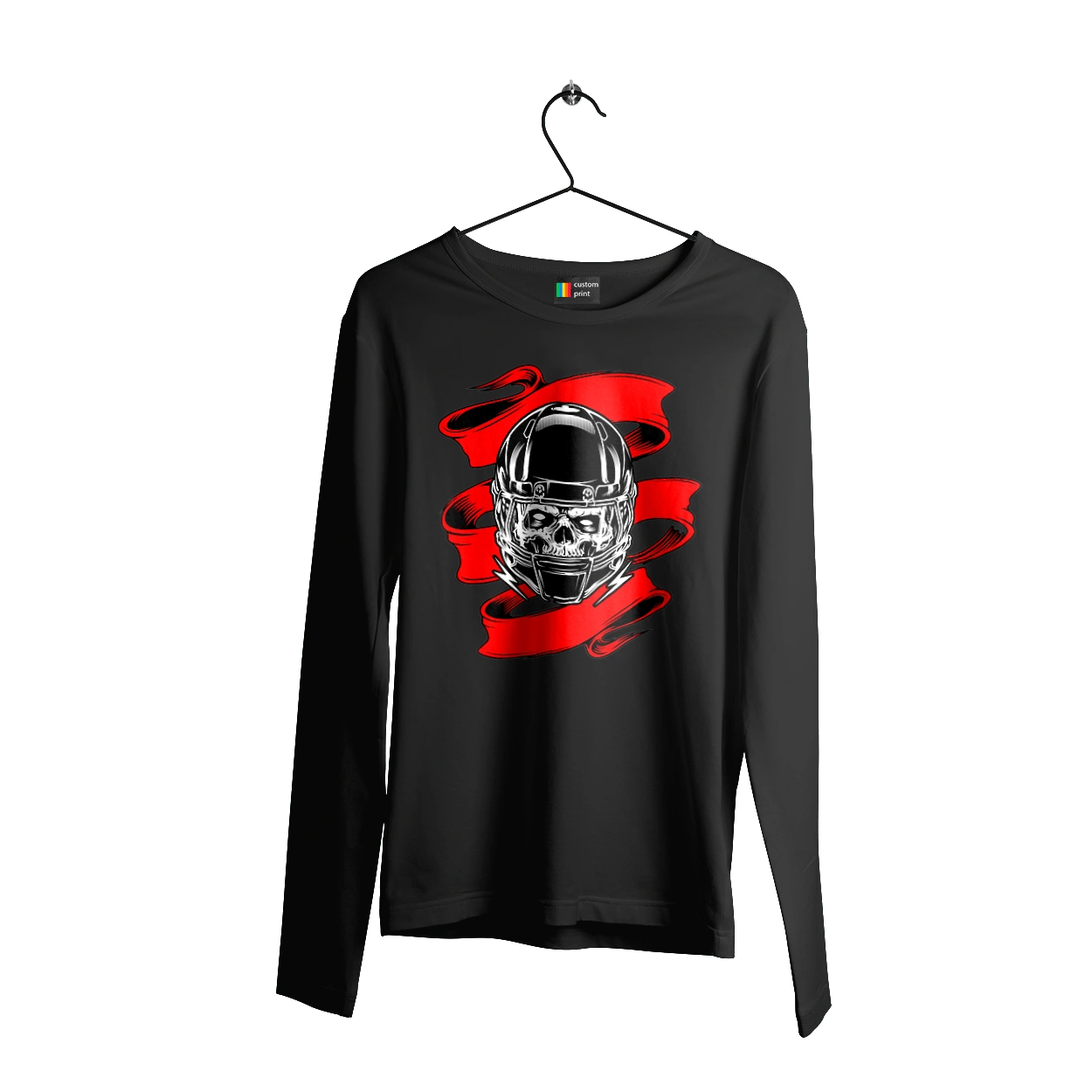 Skull in a motorcycle helmet