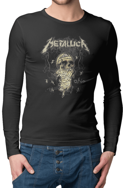 Чоловічій лонгслів з принтом "Metallica". Metallica, металлика, музика, рок-гурт, спід метал, хард рок, хеві метал. CustomPrint.market