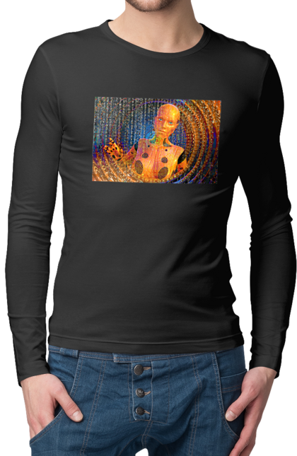 Чоловічий лонгслів з принтом "Штучний інтелект". Айті, айтішник, гик, жінка, знання, інженер, інтелект, кібер, кібернетика, кіборг, код, комп, комп`ютерник, кристал, машинне навчання, мікросхема, мозок, портрет, програміст, професіонал, професія, розробник, розум, хакер, чіп, штучний інтелект, штучний розум. 2070702