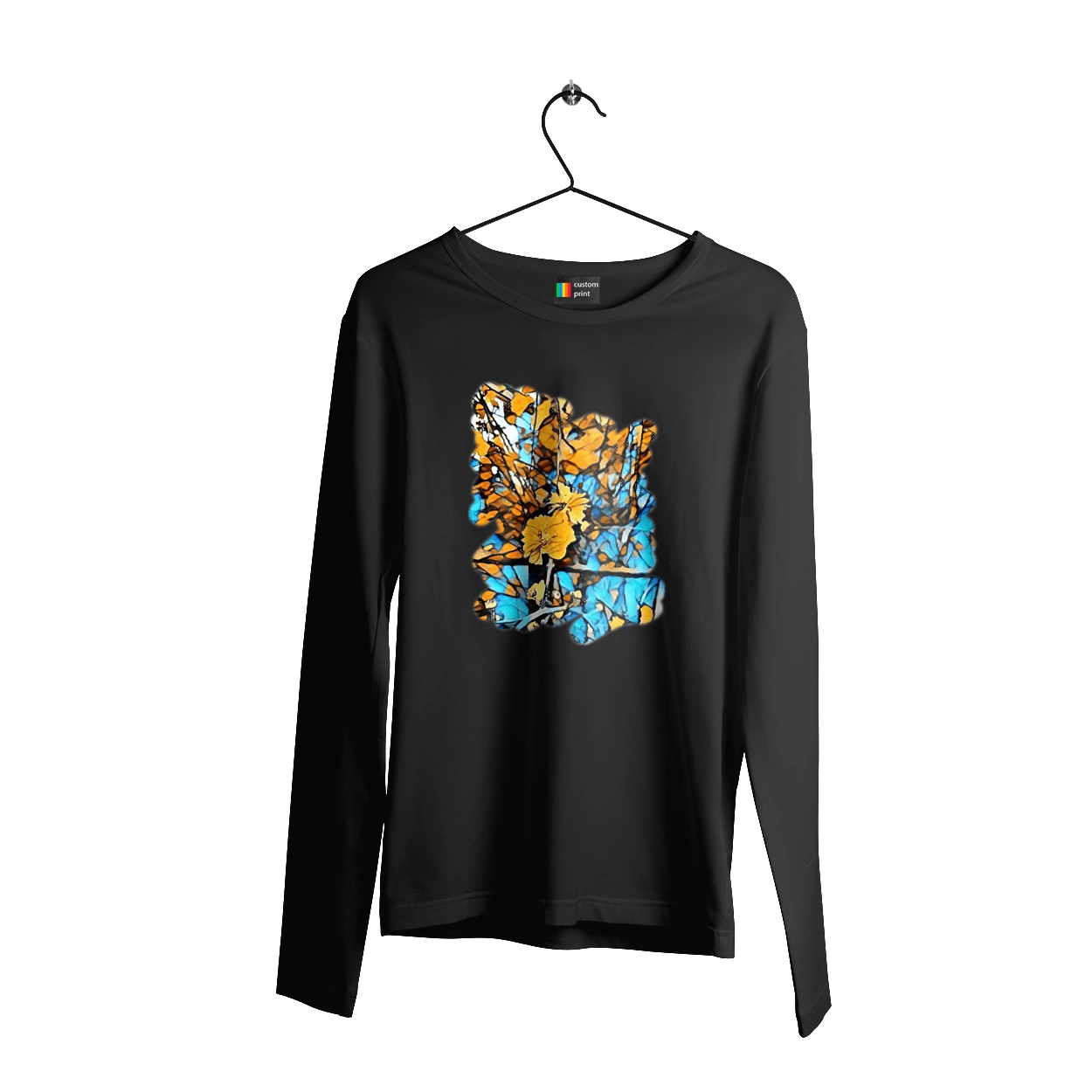 Yellow flowers on a blue background