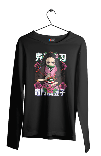 Men's longsleeve with prints Demon Slayer Nezuko. Anime, demon slayer, kimetsu no yaiba, manga, nezuko, serial. 2070702