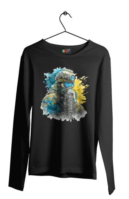 Чоловічий лонгслів з принтом "Снайпер ЗСУ". Армія, зсу, прапор україни, символи україни, снайпер, солдат, україна. 2070702