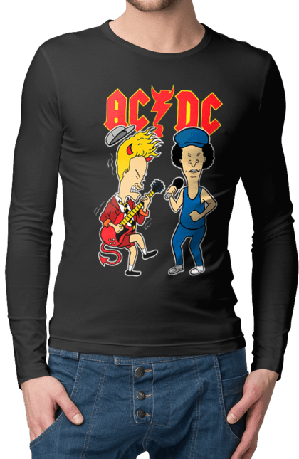 Чоловічій лонгслів з принтом "AC/DC". Ac dc, acdc, блюз рок, важкий рок, група, музика, рок н ролл, хард рок. 2070702