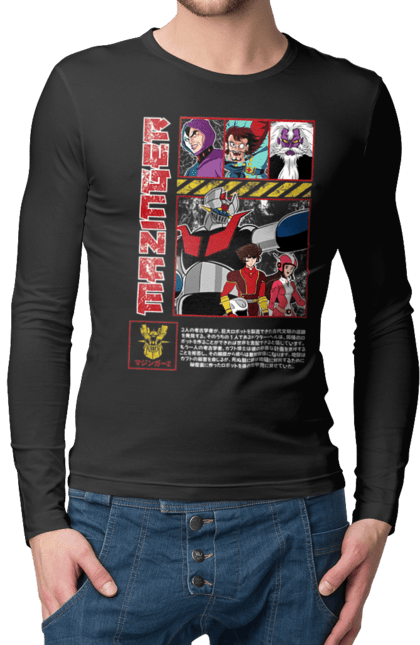 Men's longsleeve with prints Mazinger Z Grendizer. Anime, goldorak, goldrake, grendizer, manga, mazinger z, mecha, robots. 2070702