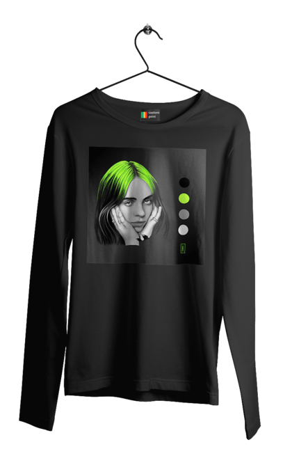 Чоловічий лонгслів з принтом "Біллі Ейліш". Біллі, біллі ейліш, ейліш. 2070702