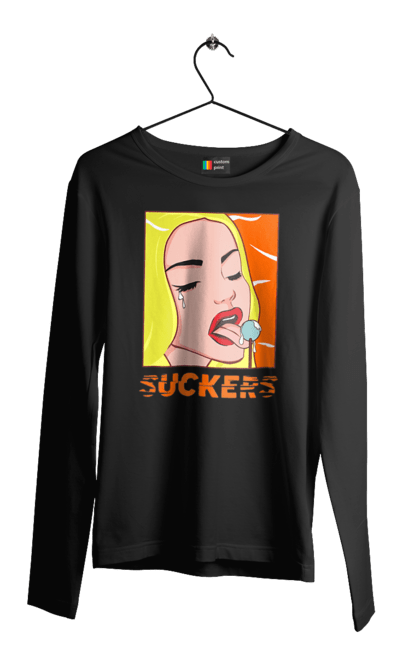 Чоловічий лонгслів з принтом "Чупа чупс". Гумор, мем, прикольна, сакерс, смішна, чупа чупс. 2070702