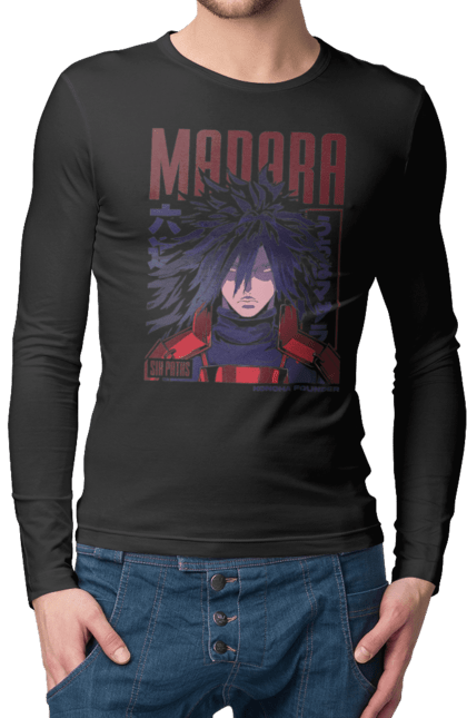 Чоловічій лонгслів з принтом "Наруто Мадара". Madara, madara uchiha, naruto, аніме, мадара, мадара учіха, манга, наруто, ніндзя, персонаж. futbolka.stylus.ua