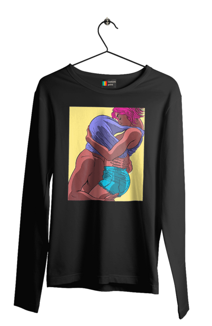 Чоловічий лонгслів з принтом "Чоловік Під Майкою У Дівчата". Пристрасть, сиськи. 2070702