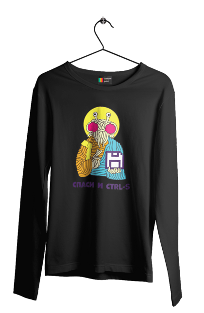 Чоловічий лонгслів з принтом "Врятуй та ctrl+s". It, врятуй та ctrl+s, гумор, іржака, кек, лол, мем, прикол, програміст, радість, сміх. 2070702