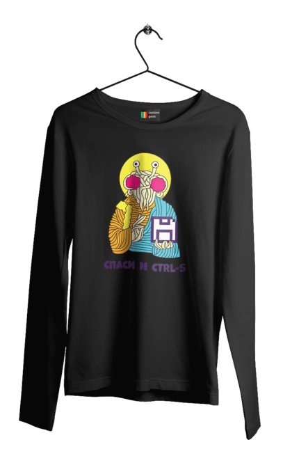 Чоловічий лонгслів з принтом "Врятуй та ctrl+s". It, врятуй та ctrl+s, гумор, іржака, кек, лол, мем, прикол, програміст, радість, сміх. 2070702