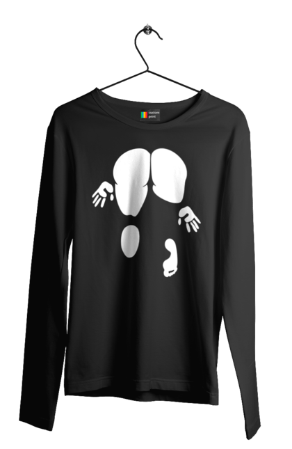 Чоловічий лонгслів з принтом "Дівчина вид по заду". Вид з зади, вульгарна, гумор, дівчина, дівчина раком, прикольна. 2070702