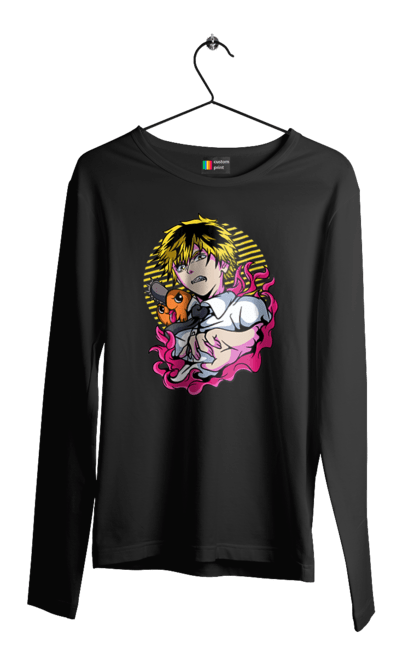 Men's longsleeve with prints Chainsaw Man. Anime, chainsaw man, demon, denji, manga, pochita, shonen. 2070702