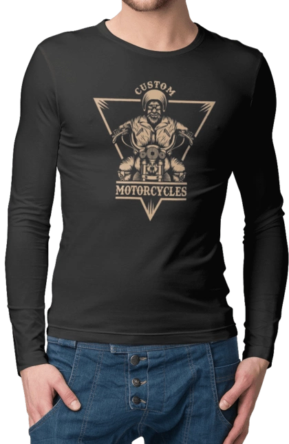 Skeleton on a motorcycle