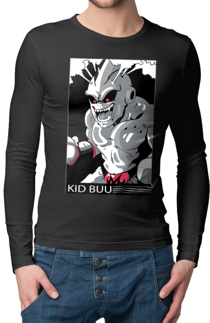 Men's longsleeve with prints Dragon Ball Majin Buu. Anime, antagonist, dragon ball, majin buu, manga, tv series. 2070702