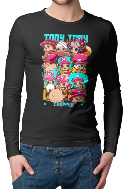 Men's longsleeve with prints One Piece Tony Tony Chopper. Adventures, anime, fantasy, light novel, manga, one piece, tony tony chopper, tv series. 2070702