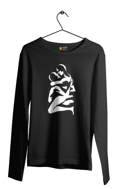 Чоловічий лонгслів з принтом "Білі Тіла". Жінка, контур, тіла, чоловік. 2070702