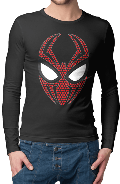 Men's longsleeve with prints Spider man. Cinema, comic, comics, marvel, marvel comics, movie, peter parker, spider man, spiderman, superhero. 2070702