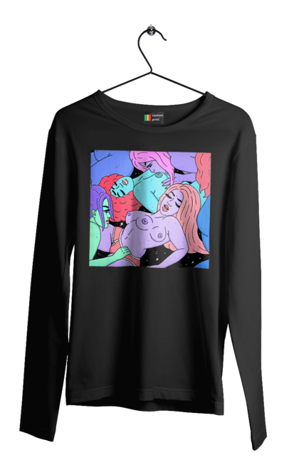 Чоловічий лонгслів з принтом "Дівчата Інопланетянки". Дівчата, інопланетянки, космос, різнокольорові. 2070702