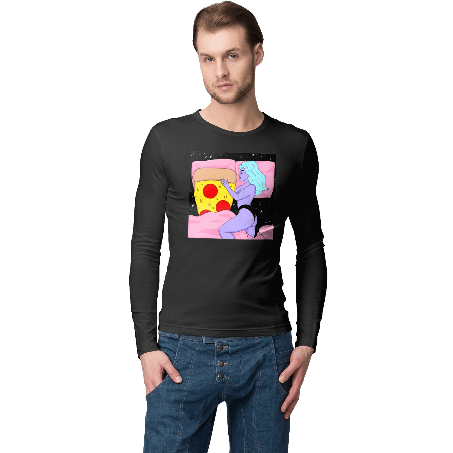 Фиолетовая Девушка И Пицца