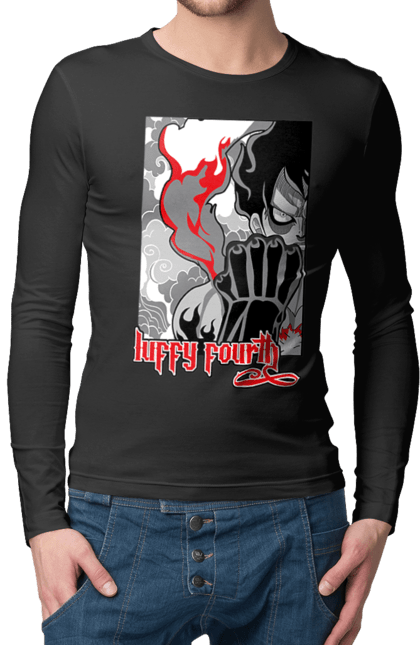 Men's longsleeve with prints One Piece Luffy. Anime, luffy, manga, monkey de luffy, one piece, pirates. 2070702