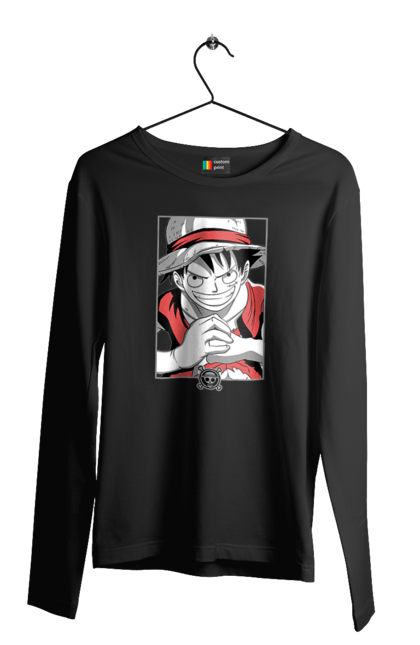 Men's longsleeve with prints One Piece Luffy. Anime, luffy, manga, monkey de luffy, one piece, pirates. 2070702