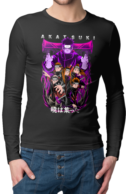 Men's longsleeve with prints Naruto Akatsuki. Akatsuki, anime, character, manga, naruto, ninja, pain, tv series, yahiko. 2070702