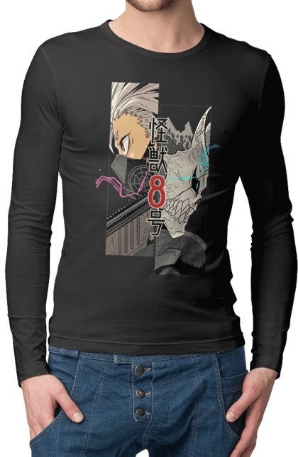 Men's longsleeve with prints Kaiju № 8 Gen Narumi. Anime, gen narumi, kaiju, kaiju 8, kaiju № 8, manga. 2070702