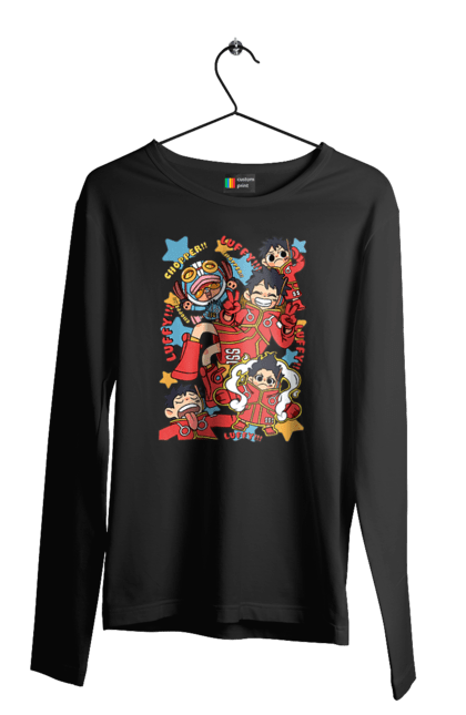 Men's longsleeve with prints One Piece Luffy. Anime, luffy, manga, monkey de luffy, one piece, pirates. 2070702