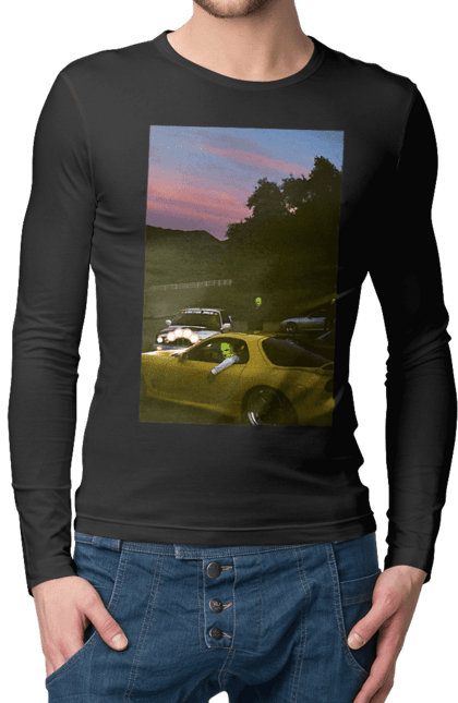 Чоловічий лонгслів з принтом "Авто". 2022, авто, автомобілі, механик, стиль. 2070702
