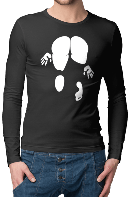 Чоловічий лонгслів з принтом "Дівчина вид по заду". Вид з зади, вульгарна, гумор, дівчина, дівчина раком, прикольна. 2070702