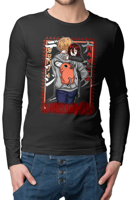 Men's longsleeve with prints Chainsaw Man Denji and Nayuta. Anime, chainsaw man, demon, denji, manga, nayuta, shonen. 2070702