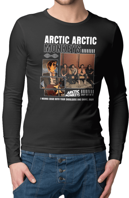 Чоловічій лонгслів з принтом "Arctic Monkeys". Arctic monkeys, арктичні мавпи, гаражний рок, група, інді рок, музика, постпанк ривайвл, психоделічний рок, рок. 2070702