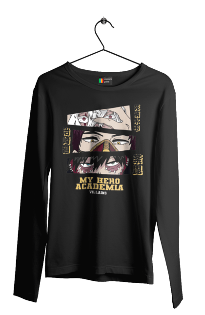 Men's longsleeve with prints My Hero Academia League of Villains. Anime, dabi, kai, league of villains, manga, my hero academia, my hero academy, tomura. 2070702