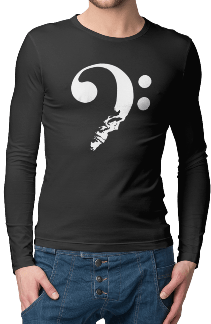 Чоловічий лонгслів з принтом "Череп (у чому сенс життя)". Життя, знак питання, лікар, лікарня, після смерті, сенс життя, смерть, череп, що далі. 2070702