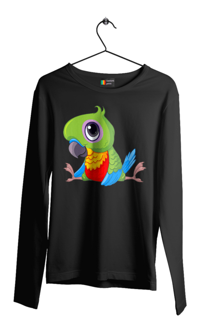 Чоловічий лонгслів з принтом "Папужка". Мило, папуга. 2070702