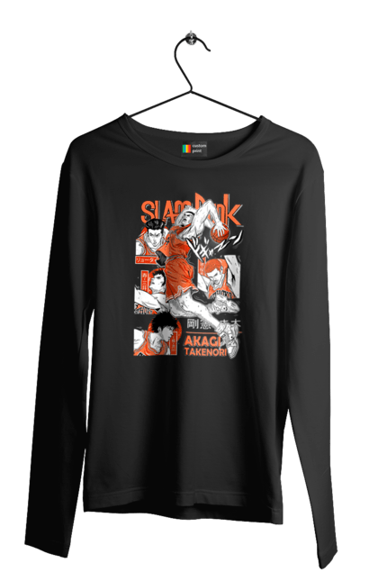 Men's longsleeve with prints Slam Dunk Takenori Akagi. Anime, basketball, comedy, manga, school, shonen, slam dunk, sports anime, takenori akagi. 2070702