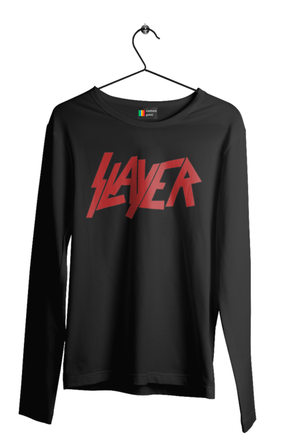 Чоловічій лонгслів з принтом "Slayer". Slayer, грув метал, група, метал група, музика, ню метал, спід метал, треш метал, череп. 2070702