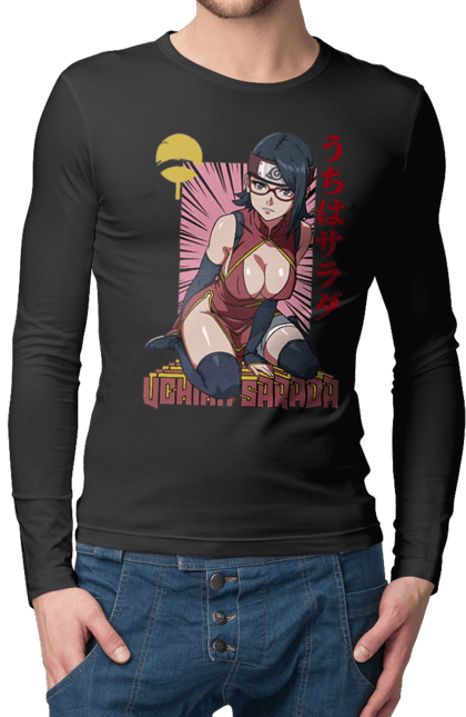 Men's longsleeve with prints Boruto Sarada Uchiha. Anime, boruto, manga, sarada uchiha, tv series, uchiha. 2070702