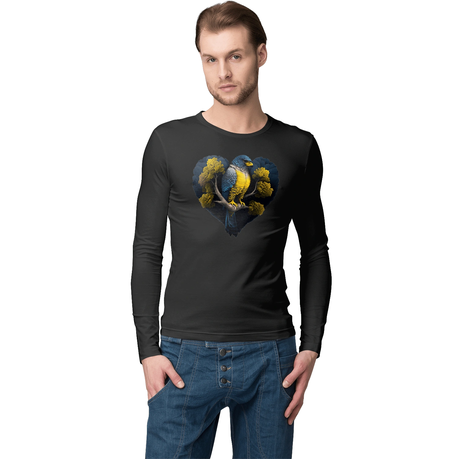 Blue and yellow falcon