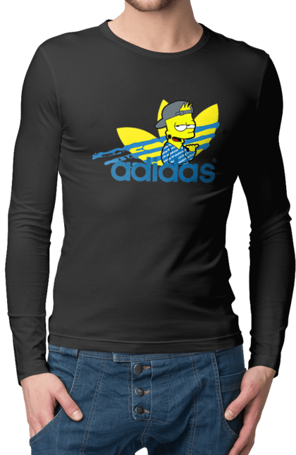 Чоловічій лонгслів з принтом "Adidas Барт". Adidas, bart, адідас, барт, мультфільм, серіал, сімпсон. 2070702