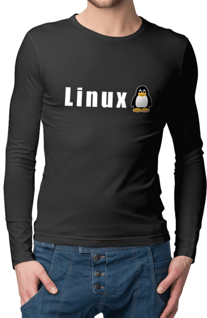 Чоловічий лонгслів з принтом "Linux". Linux, адміністратор, айті, айтішник, безкоштовна, безкоштовно, білий, вільна, доступність, комерційна, незалежність, операційна система, ос, пінгвін, програміст, програмне забезпечення, свобода, сервер, сисадмін, система, системний адміністратор, софт, текст. 2070702