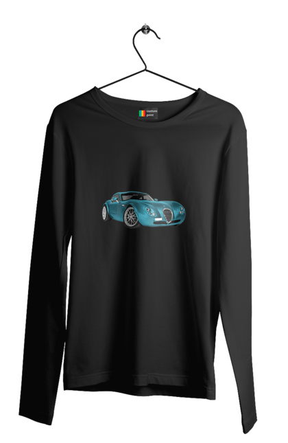 Чоловічий лонгслів з принтом "Авто.7". Авто, блакитний, графіка, ретро авто, фото. 2070702