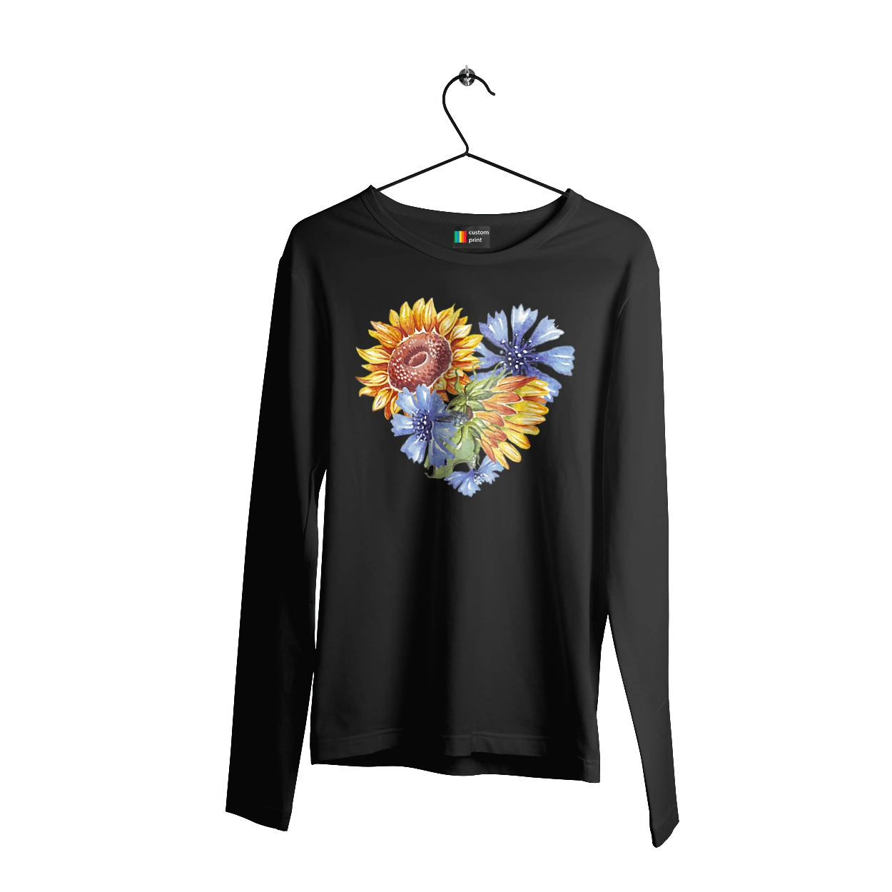 The heart is sunflowers and violets