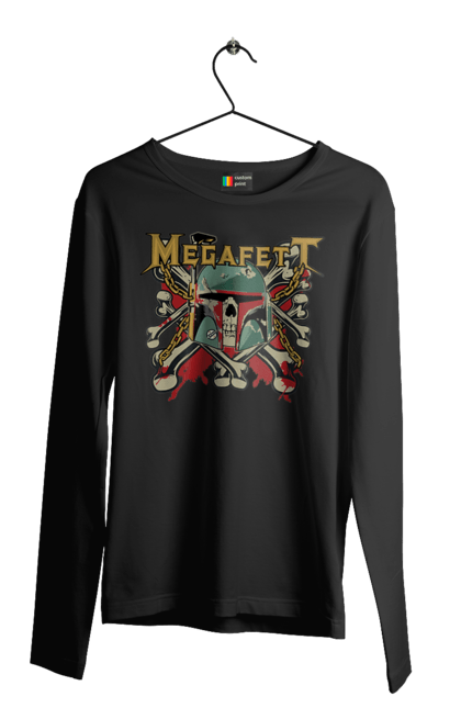 Чоловічій лонгслів з принтом "Megafett". Boba fett, megadeth, megafett, боба фетт, зоряні війни, клон, мисливець за головами. 2070702