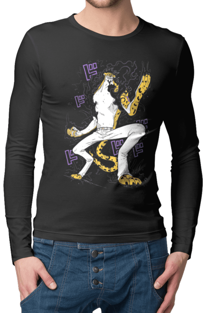 Men's longsleeve with prints One Piece Rob Lucci. Anime, lucci, manga, one piece, pirates, rob lucci. 2070702