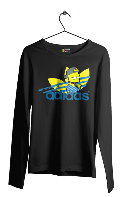 Чоловічій лонгслів з принтом "Adidas Барт". Adidas, bart, адідас, барт, мультфільм, серіал, сімпсон. 2070702