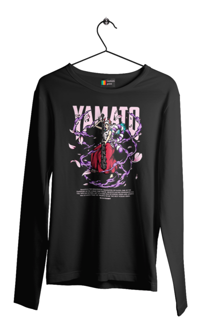 Men's longsleeve with prints One Piece Yamato. Anime, manga, one piece, pirates, straw hat pirates, yamato. 2070702