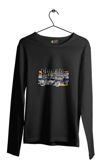 Чоловічий лонгслів з принтом "Принт Класичний Автомобіль". Автомобіль, класичний, ретро авто, старовинний автомобіль. 2070702