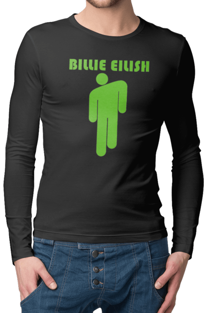 Чоловічий лонгслів з принтом "Billie Eilish". Активістка, біллі айліш, мизукант, права, співачка, тварини. 2070702
