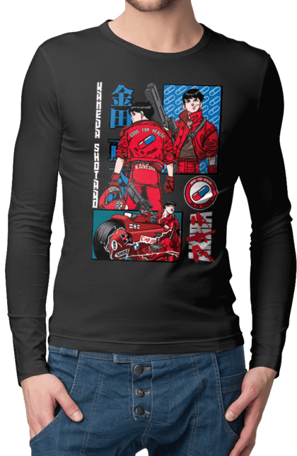 Men's longsleeve with prints Akira Shotaro Kaneda. Akira, anime, cyberpunk, manga, shotaro kaneda. 2070702